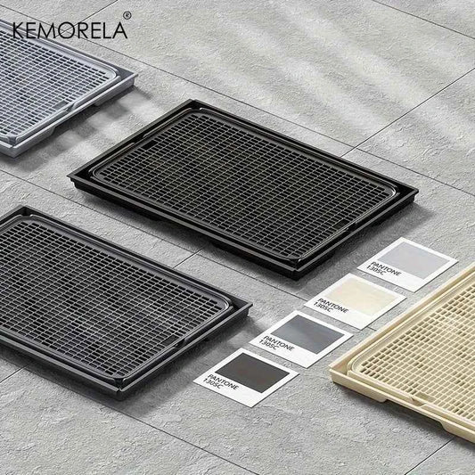 KEMORELA EXtra Large Stainless Steel Cat Litter Box with Lid - Enclosed LitterPan High-Sided Resistant Leak-Proof Cat Litter Mat
