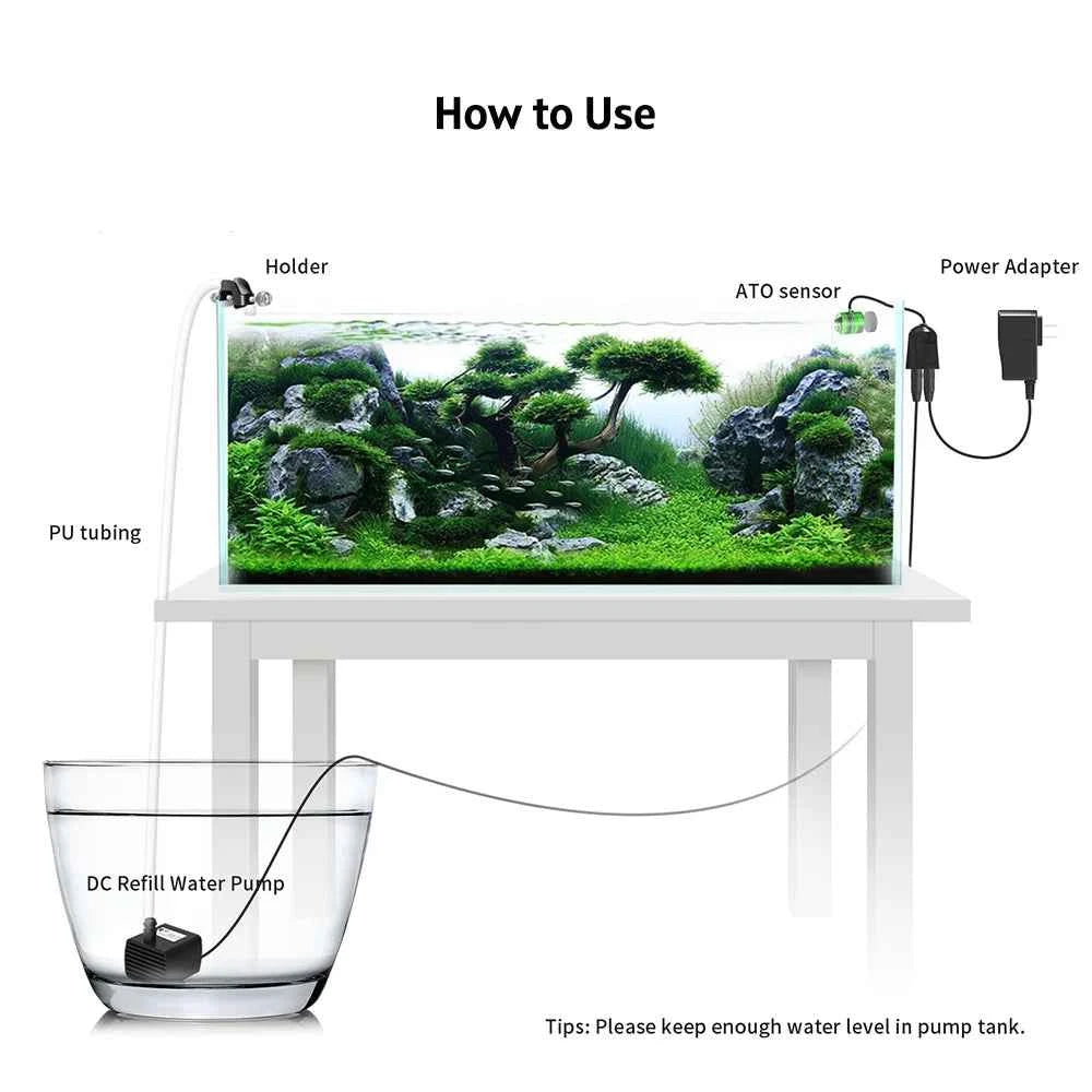 FZONE Smart ATO System Auto Top Off Water Filler Refiller Level Controller with Pump for Aquarium Both Reef and Fresh Tanks