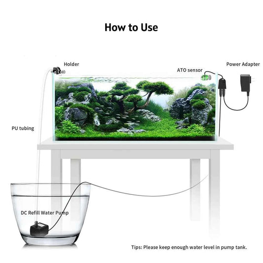 FZONE Smart ATO System Auto Top Off Water Filler Refiller Level Controller with Pump for Aquarium Both Reef and Fresh Tanks