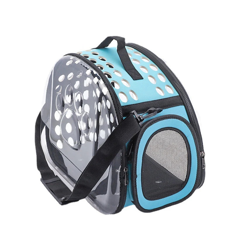 Transparent Foldable Outdoor Pet Travel Carrier Bag Handbag Puppy & Kitten Capsule Transparent Portable Shoulder Strap Bag - Play Paws Toys