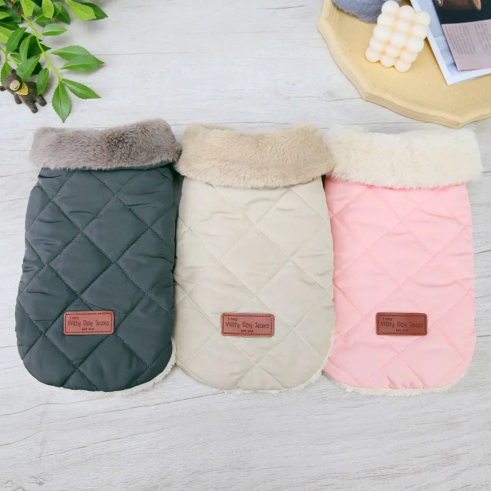 Soft Warm Pet Jacket Clothes 3 Colors Winter Puppy Dogs Cats Clothing Pet Outfits French Bulldog Chihuahua Pug Coat Vest S-XXL