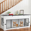 Large Dog Crate Furniture-Decorative Heavy Duty Dog Cage Indoor, Wooden Dog Cage End Table with Charging Station