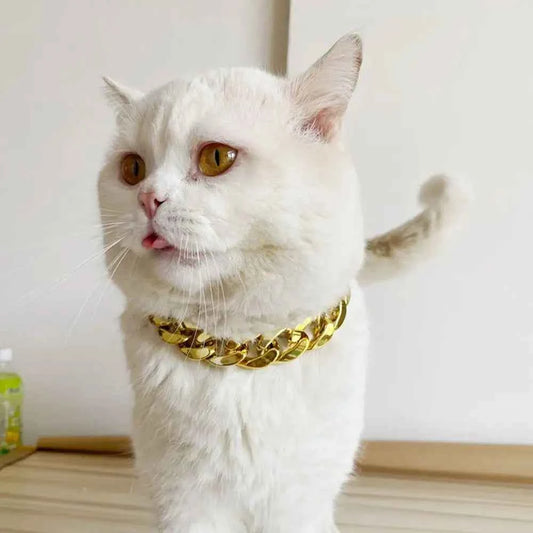 Fashion Chain Collar Pet Necklace Cat Dog Gold Necklace Adjustable Chain Dog Collar Pet Jewelry Accessories Cat Dog