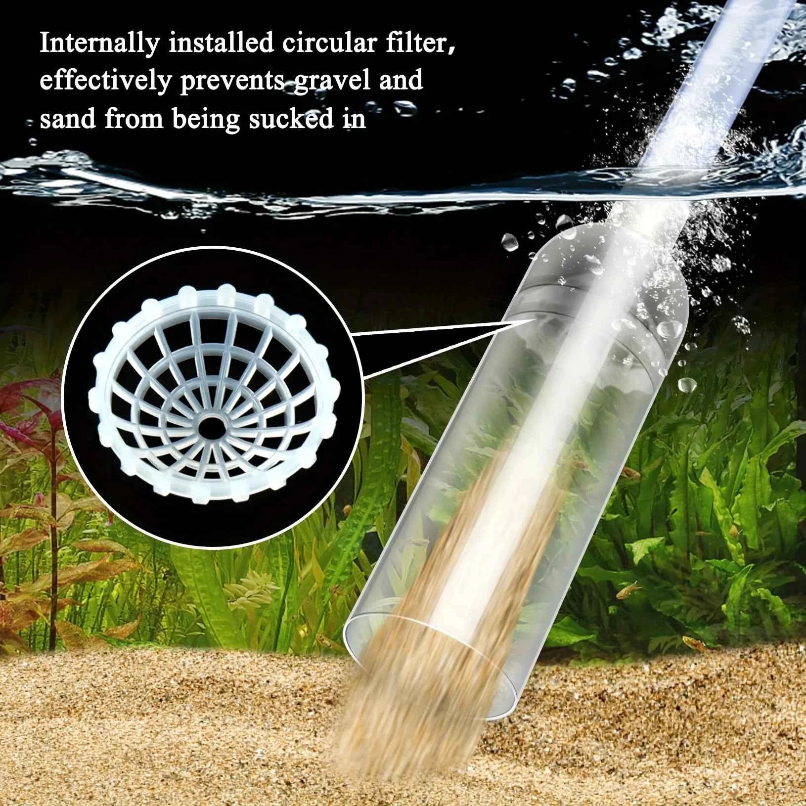 3-in-1 Multifunctional Aquarium Water Changer Manual Fish Tank Cleaning Siphon with Flow Control Debris Vacuum Fish Tank Drainer