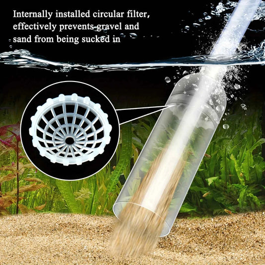 3-in-1 Multifunctional Aquarium Water Changer Manual Fish Tank Cleaning Siphon with Flow Control Debris Vacuum Fish Tank Drainer