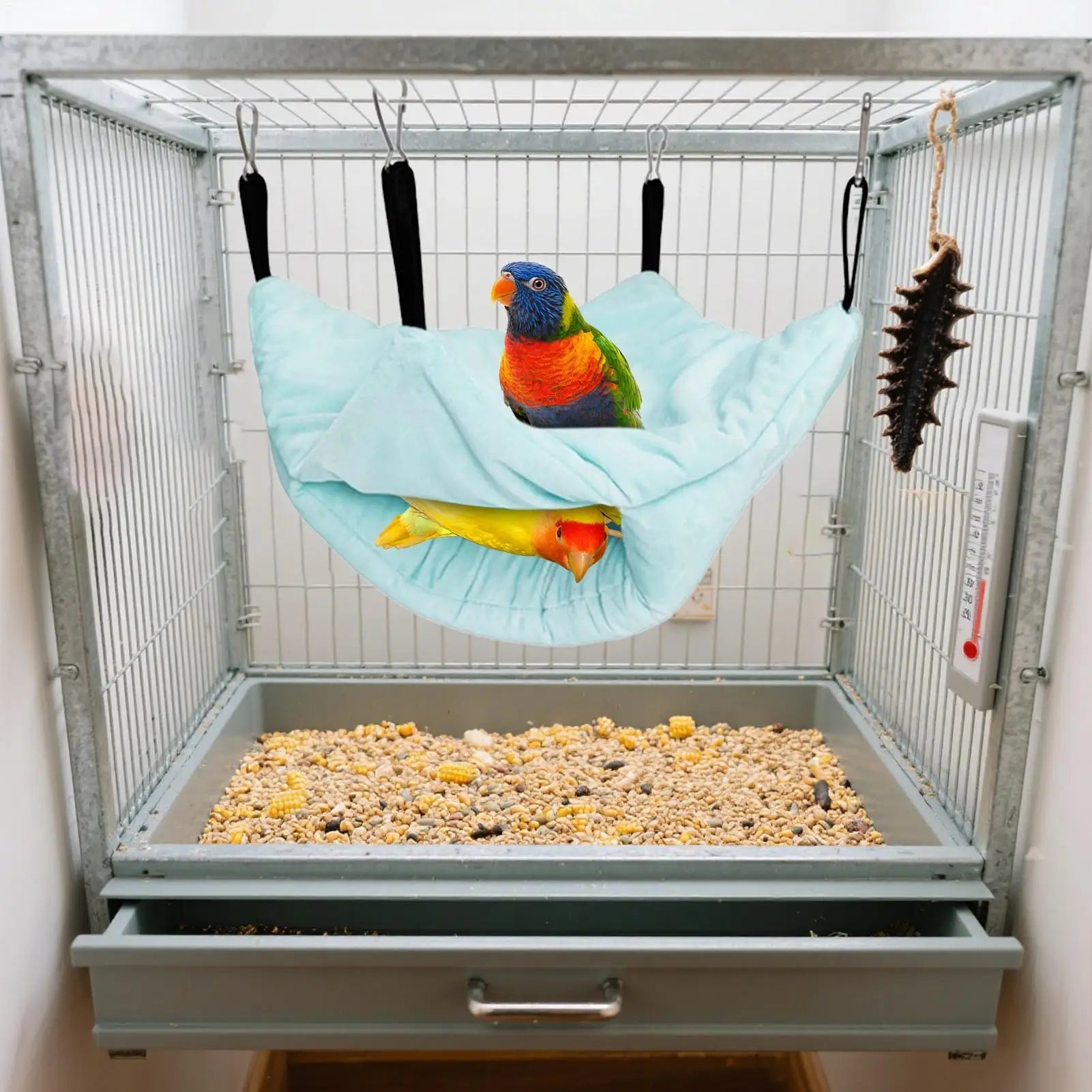 Parrot Warm Bed Double-Layered Winter Warm Bird Bed Parakeet Cage Accessories For Outdoor Indoor Playing Feeding Sleeping