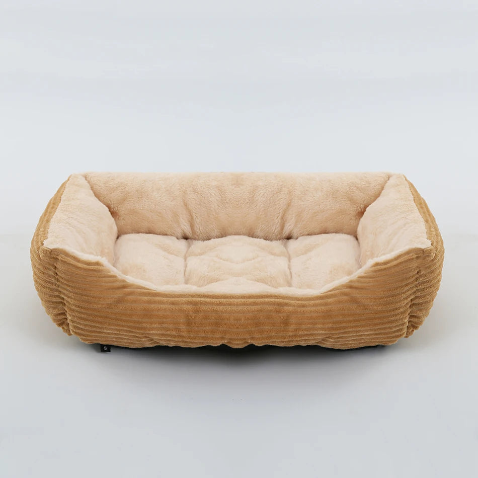 Bed for Dog Cat Pet Square Plush Kennel Medium Small Dog Sofa Bed Cushion Pet Calming Dog Bed House Pet Supplies Winter