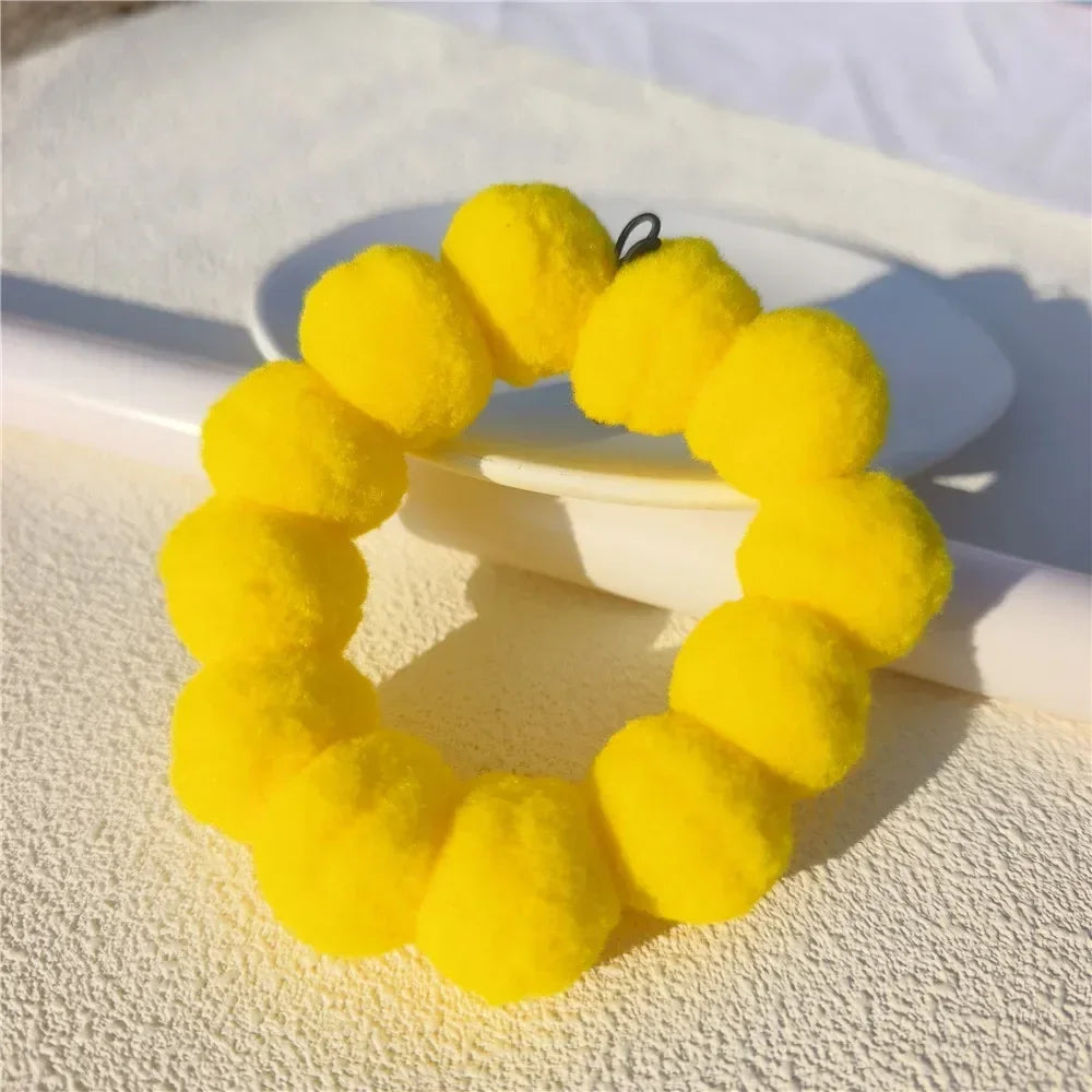 New Soft 3cm Plush Ball Handmade Pet Dog Collar Cartoon Solid Color Cat Necklace Decoration Poodle Samoyed Bichon Accessories