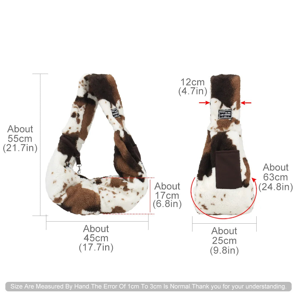 Soft Plush Small Dog Bag Pet Carrier Cat Bag Puppy Kitten Travel Shoulder Slings Bag