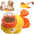 2-In-1 Dog Interactive Slow Feeder Bowls & Food Puzzle Toy, Duck-Shaped Dog TreatDispenser Anti-Gulping Bowl For Healthy Eating & LQ Training (Yellow)