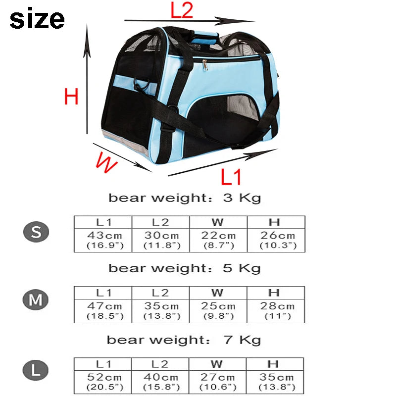 Cat Bags Portable Dog Carrier Bag Mesh Breathable Pet Puppy Travel Bags for Small Dogs Foldable Cats Handbag Bag Transport Bag - Play Paws Toys