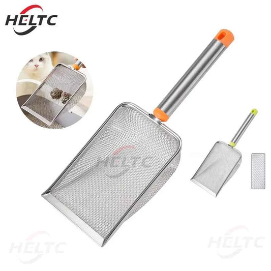 1pcs Stainless Steel Fine Mesh Cat Litter Scoop Easy To Clean Non-Stick Shovel For Reptiles Sand Efficient Durable Litter Scoop