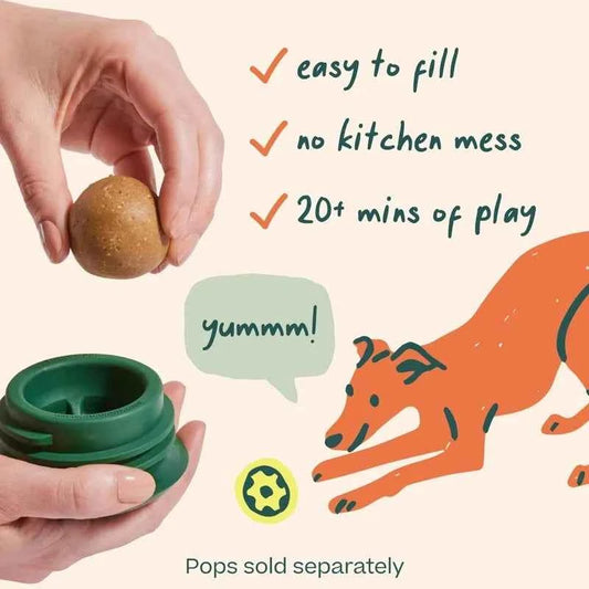 2 Pupsicle interactive dog chew toys, suitable for puppies and adults, bite resistant toys, with weighted base and cushioned snack box, low food design puppy snack box, suitable for dog breeds weighing 25-75 pounds