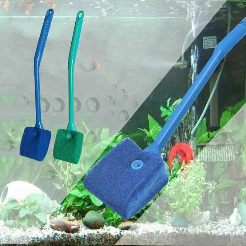 Fish Tank Brush Long Handle Brush Double-sided Cleaning Brush Aquarium Cleaning Tools