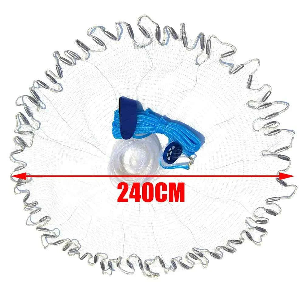 Casting Net 4ft 6ft 8ft Radius Cast Nets USA Saltwater Freshwater Fishing Net with Ring Easy to Throw Casting Net for Bait Trap