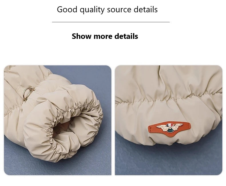 Luxury Winter Dog Coat Vest Warm Cotton Pet Jacket Coat Thickened Designer Dog Clothes with D-ring  Ropa Para Perro