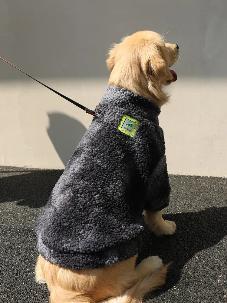 HOOPET 3XL-7XL Winter Thick Big Dog Clothes Lambs Wool Jacket for Medium Large Dogs Windproof Coat Pet Accessories