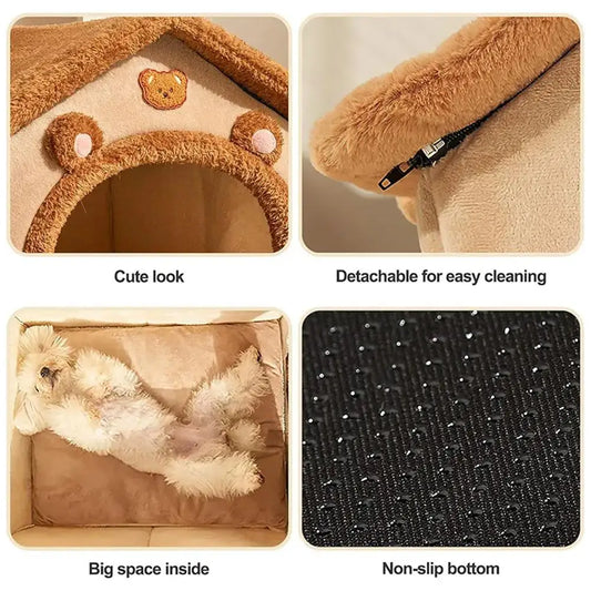 Thickened Pet Warm House Cat And Dog House Winter Warm Universal For All Seasons Detachable And Washable Cute New Comfortable - Play Paws Toys
