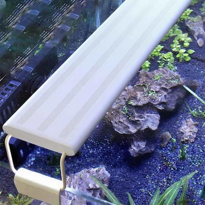 Aquarium LED Light Super Slim Fish Tank Aquatic Plant Grow Lighting Waterproof Bright Clip Lamp Blue LED 18-72cm for Plants 220v