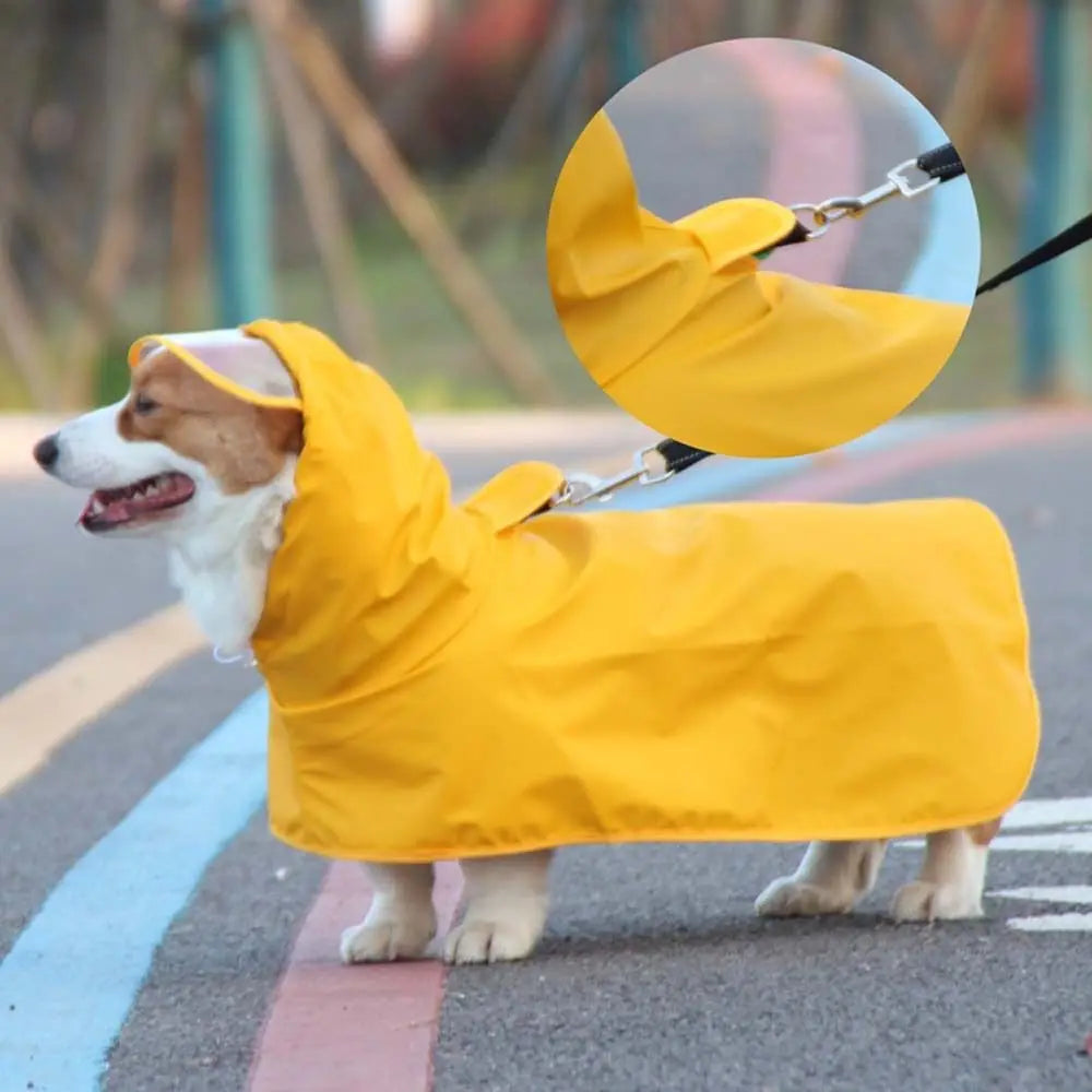 Pet It Yolk Man Pu Dog Raincoat Teddy Corgi Golden Retriever Pet Clothes Waterproof Outdoor Dog Supplies