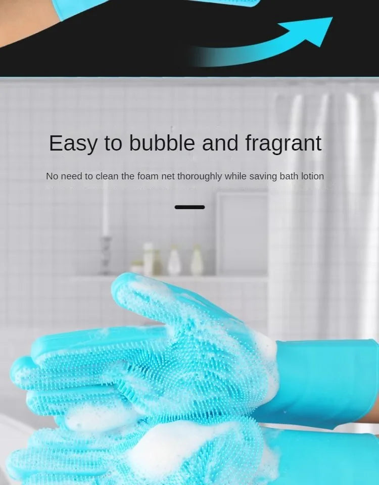 New magic Silicone Body Pet Bathing Gloves for Animal Perfect Bathe Shampoo Dog &Cat Brush Gloves