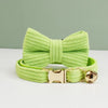 Corduroy Cat Collar with Name Plate Bell Bow Tie Personalized Custom Engraved Cat Collars for Cats