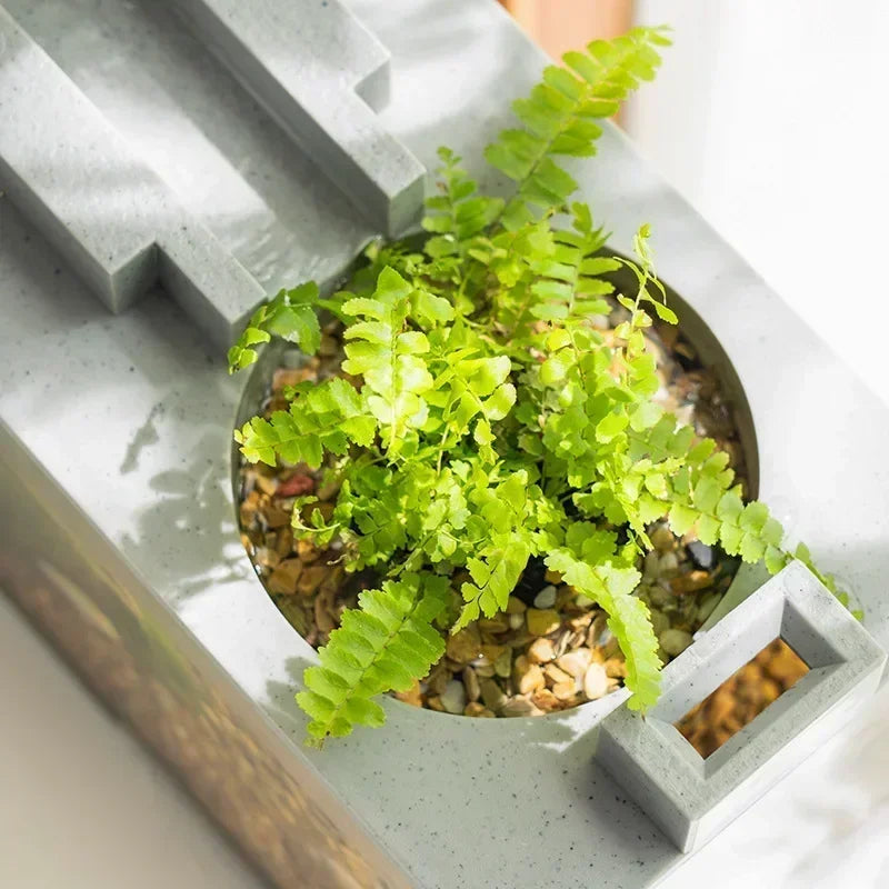 Micro Landscape Fish Tank Home Silent Water Flow Aquarium Desktop Ornament Creative Imitation Stone Landscaping Fish Tank Filter