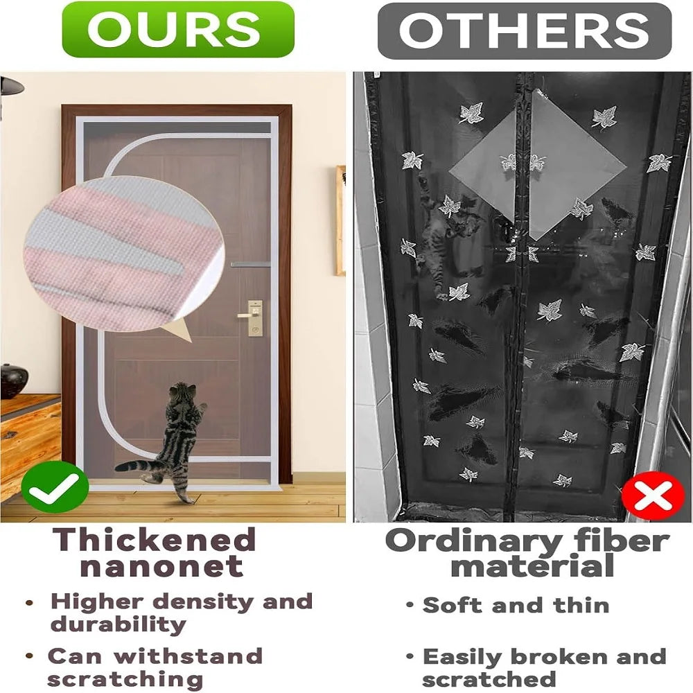 Reinforced cat screen door, durable cat protection mesh screen for home living room kitchen bedroom door - Play Paws Toys