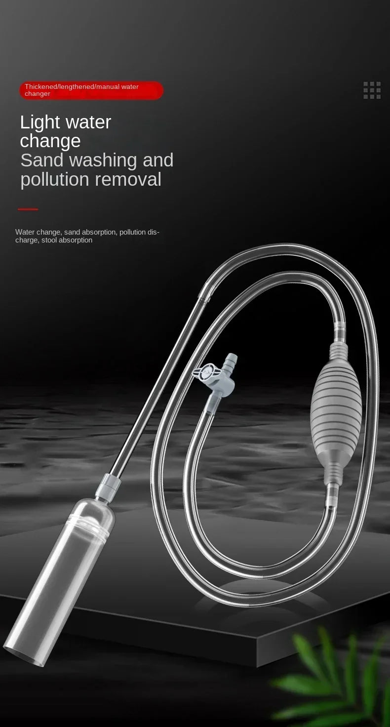 Siphon Pump with Filter Nozzle Fish Tank Water Changer Air Pump Cleaning Accessorie Handheld Aquarium Gravel Cleaner Vacuum Tool