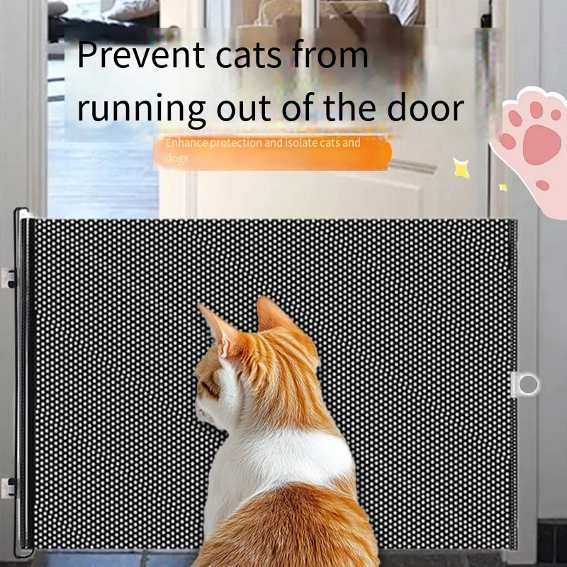 Extensible indoor cat and dog door for pet isolation network  new foldable breathable net ladder  safety fence with hooks