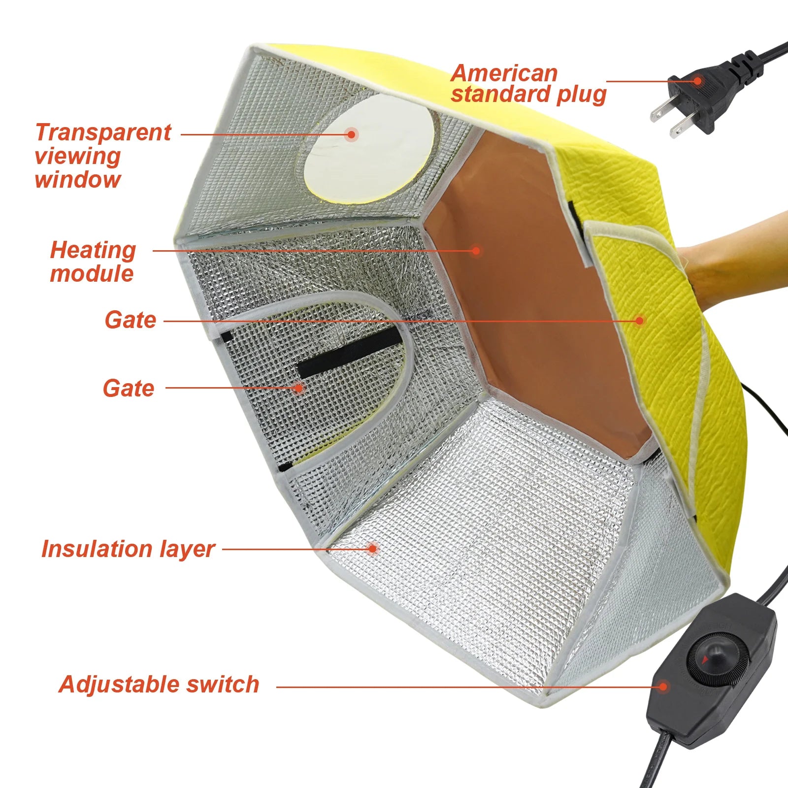Electric Chick Brooder Heating Cover Chick Cage Heater Chicken Warmer Easy To Install Convenient Time-saving 110V/220V Pet Tools