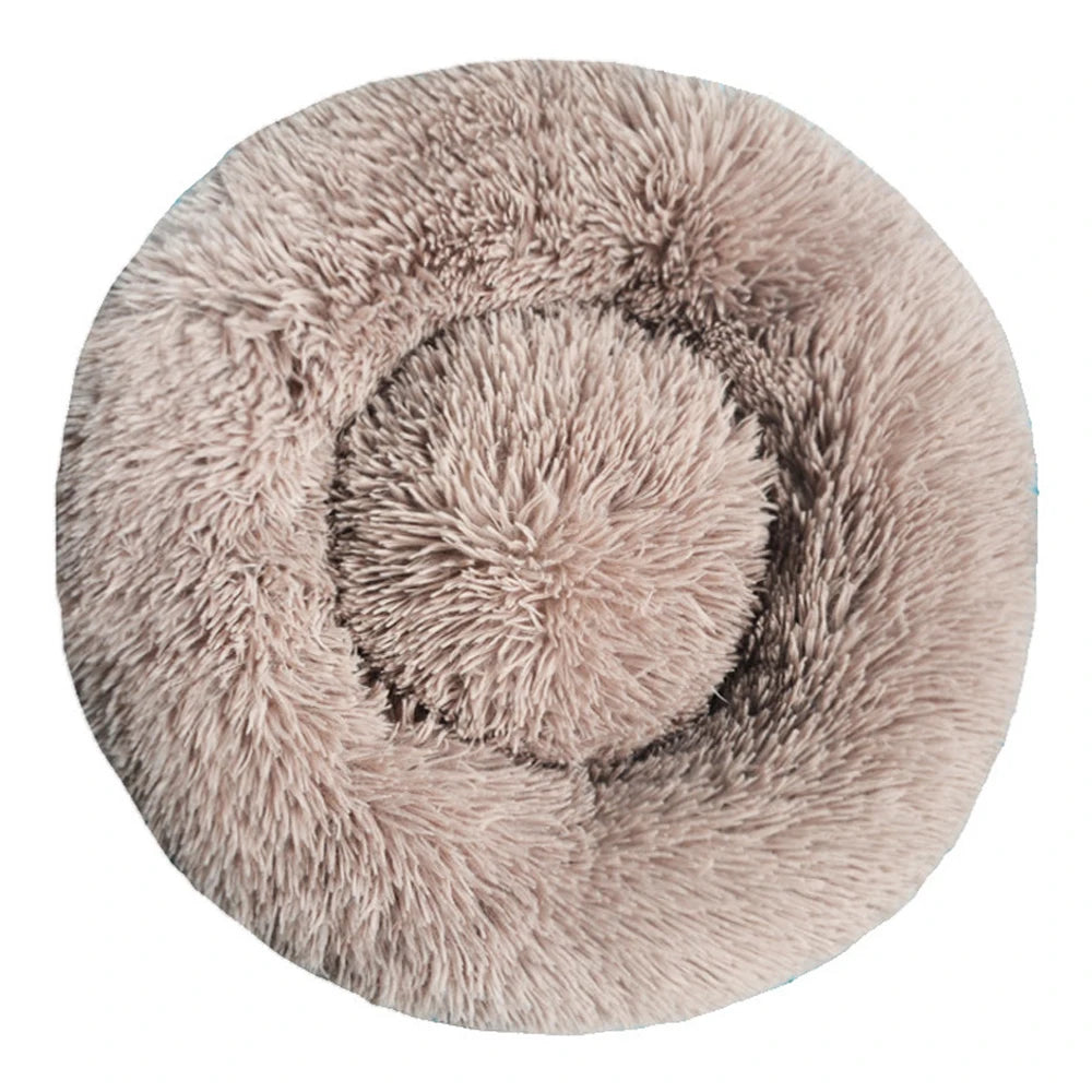 Round Large Dog Bed Winter Warm Plush Dog Bed for Medium Dog House Sleeping Dog Kennel Removable Small Cat Sofa Accessories