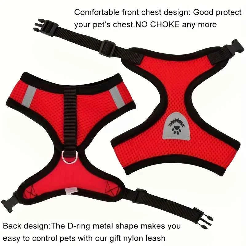 Cat Harness Adjustable, Escape-Proof Breathable Mesh with Reflective Vest  5-Foot Leash - Safe, Durable Outdoor Adventures