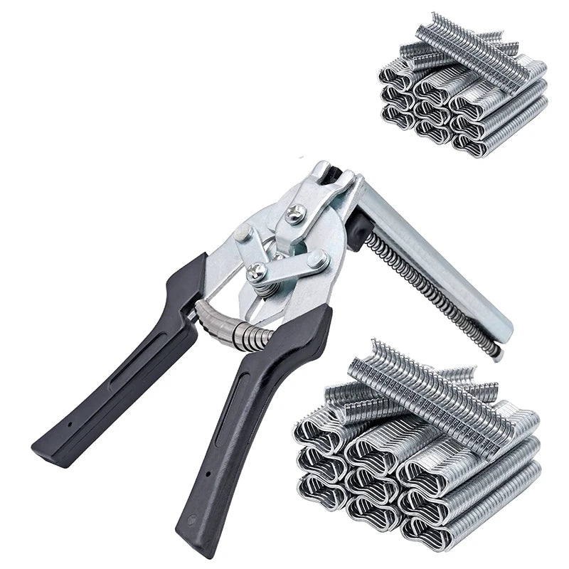 Farm Hog Ring Plier Tool M Clips Staples Chicken Hamster Bird Rabbit Mesh Cage Wire Fencing Caged Clamp Poultry Animal Supplies