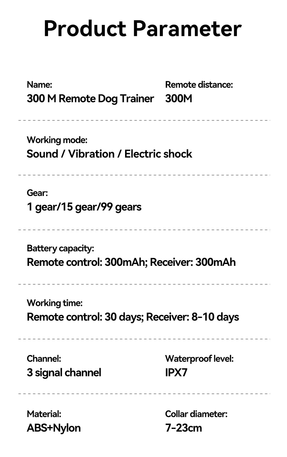 ROJECO Electric Dog Training Collar Remote Control Rechargeable Training Collar For Pet Dog Puppy Bark Control Stop Shock Collar