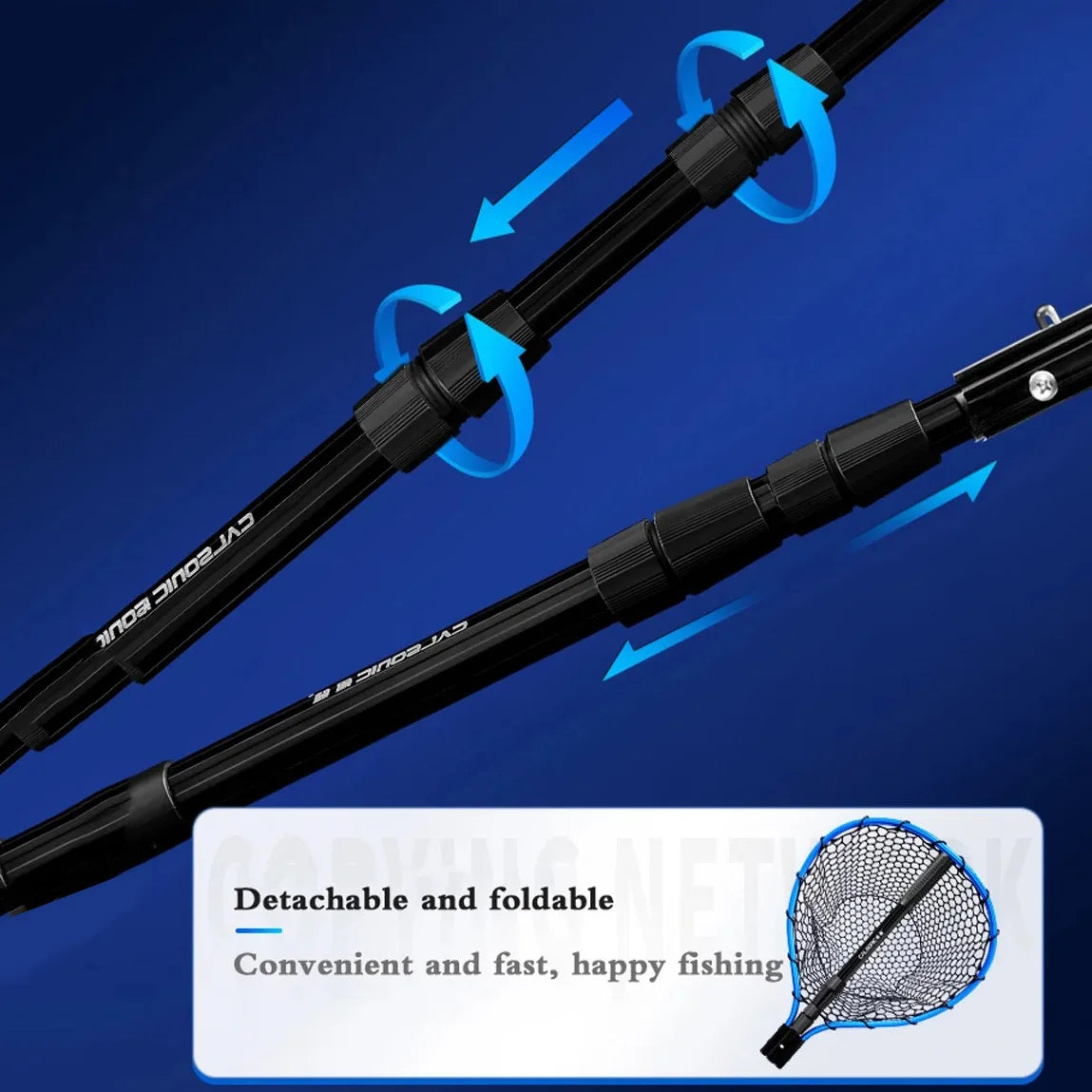 Portable Sea Fishing Long Hand Net Dip Net Folding Lure Nets Pocket Ultra Light for Big Fish Casting Fishing Silicone Mesh Tools