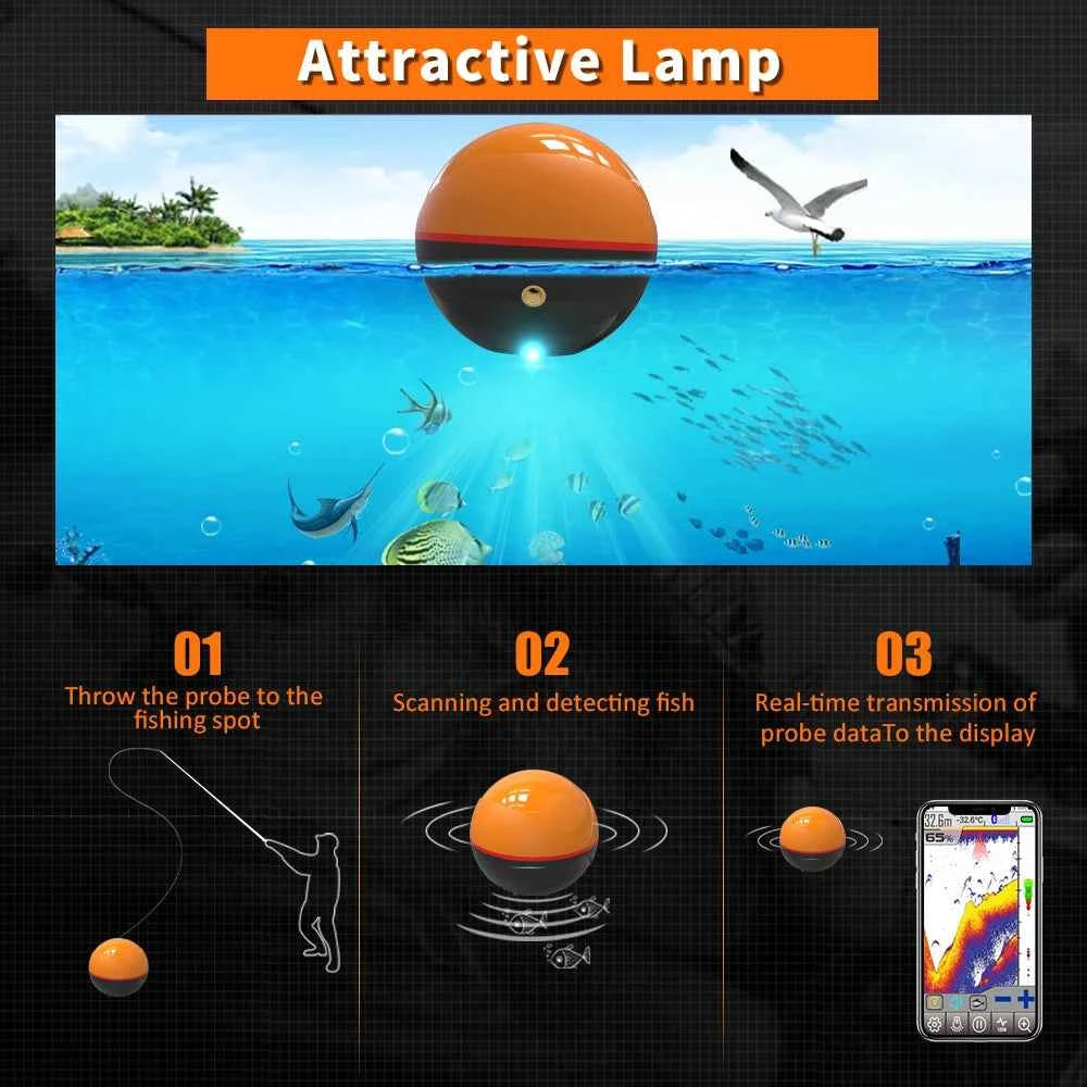 Erchang F68 WIFI Fish Finder 100M Wireless Fishing Sounder Echo Sounder Detect Finder fishing for Lake Sea Fishing IOS& Android