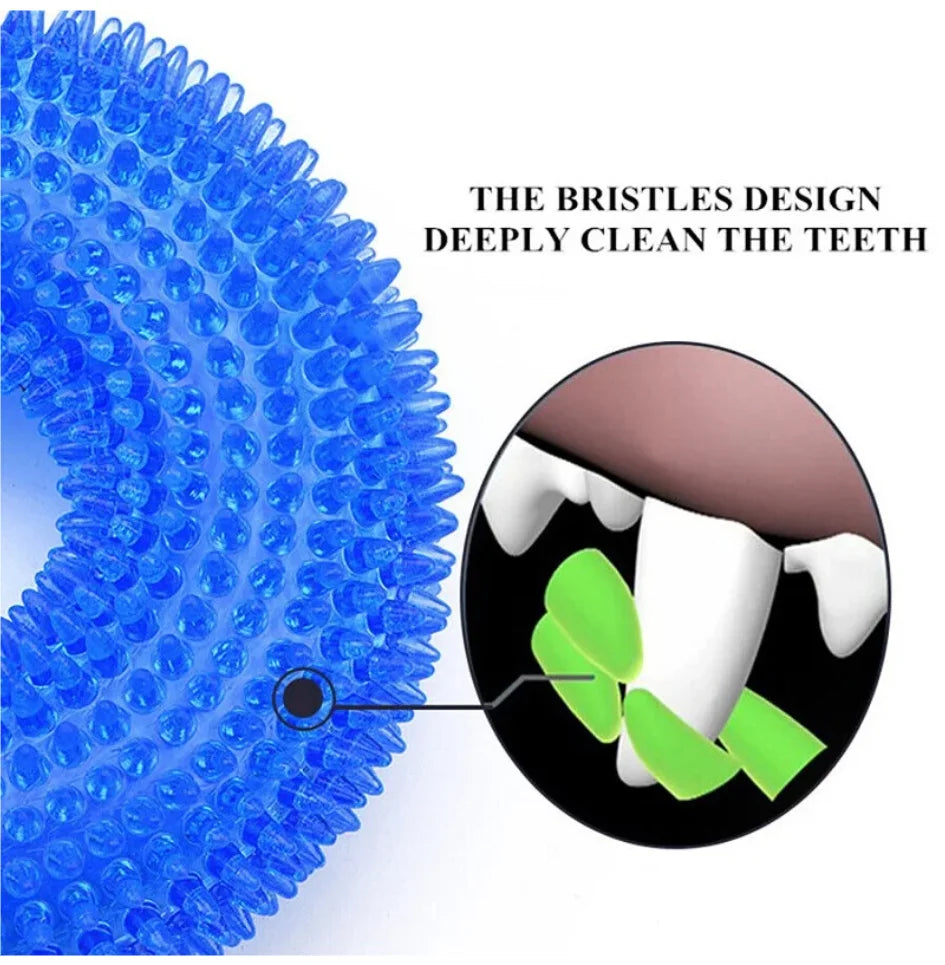 Squeaky Pet Dog Interactive Chew Toy Puppy Bite Resistant Thorn Barbed Tooth Cleaning Toy TPR Molar Chew Toys for Dogs