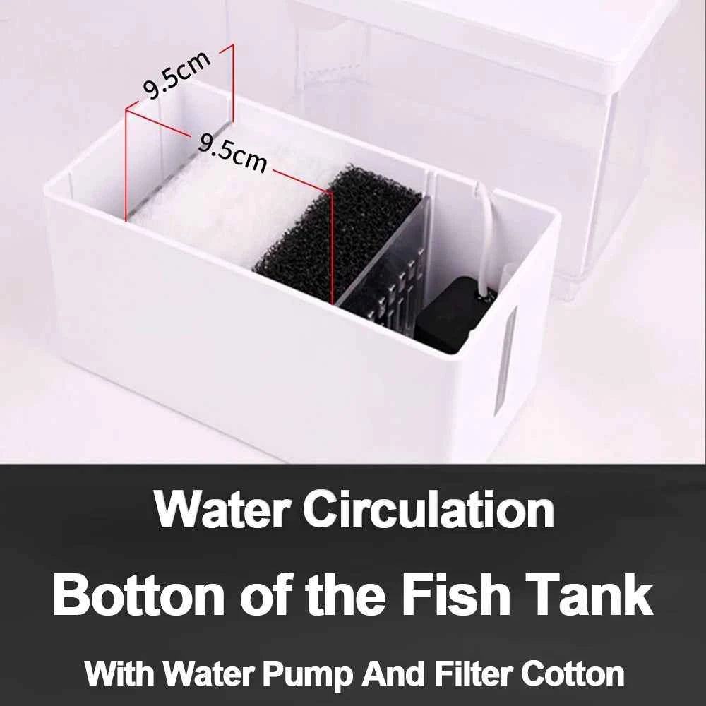 Mini Fish Tank 3L Desk Fish Tank 5L Water Plastic Fish Tank Botton Filter With Water Pump Fish Bowls
