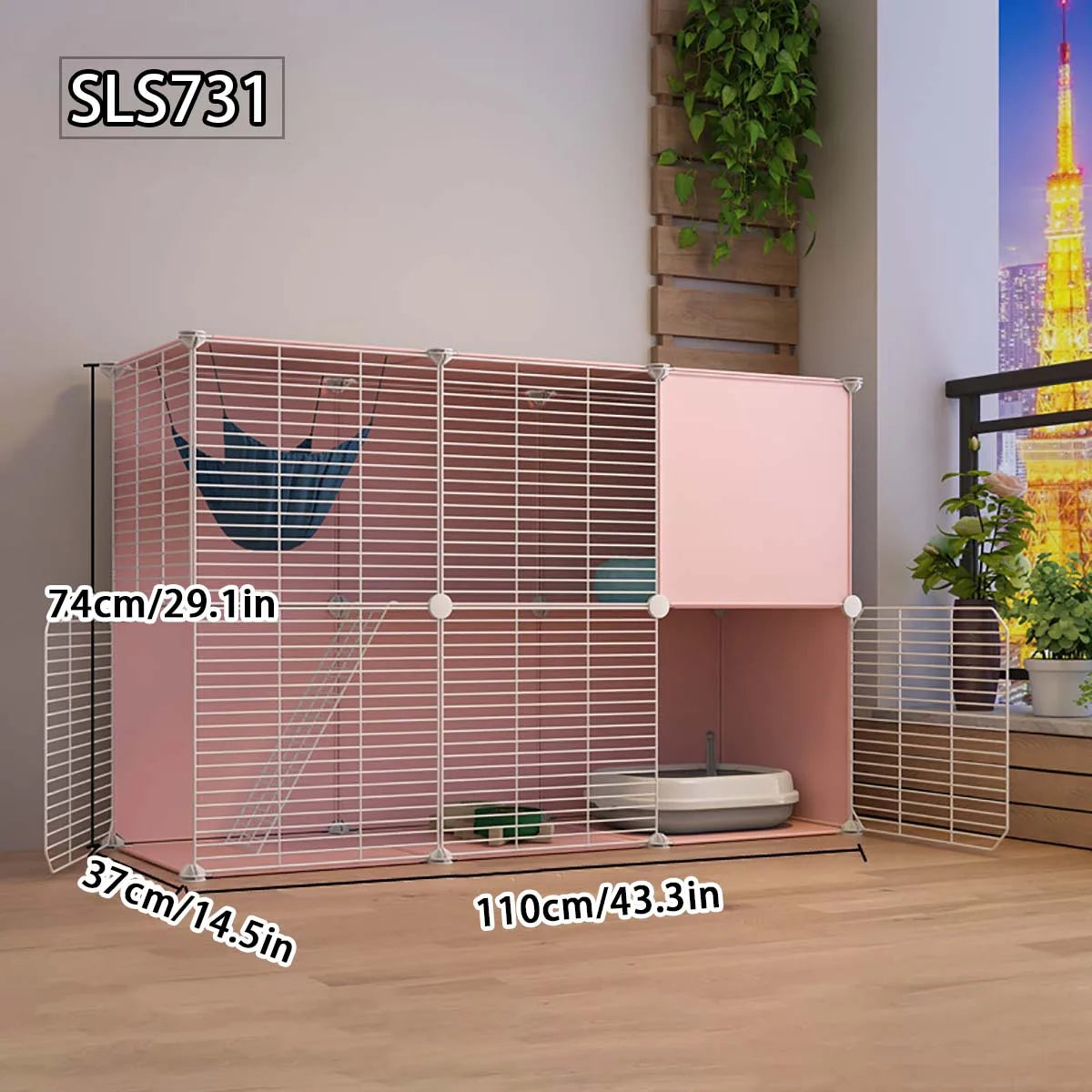 Cat Cage for Home Use, Indoor Free Space Cat House, Cat Shelter, Cat Nest, Pet Cage, Three-Story Small Cat Villa - Play Paws Toys