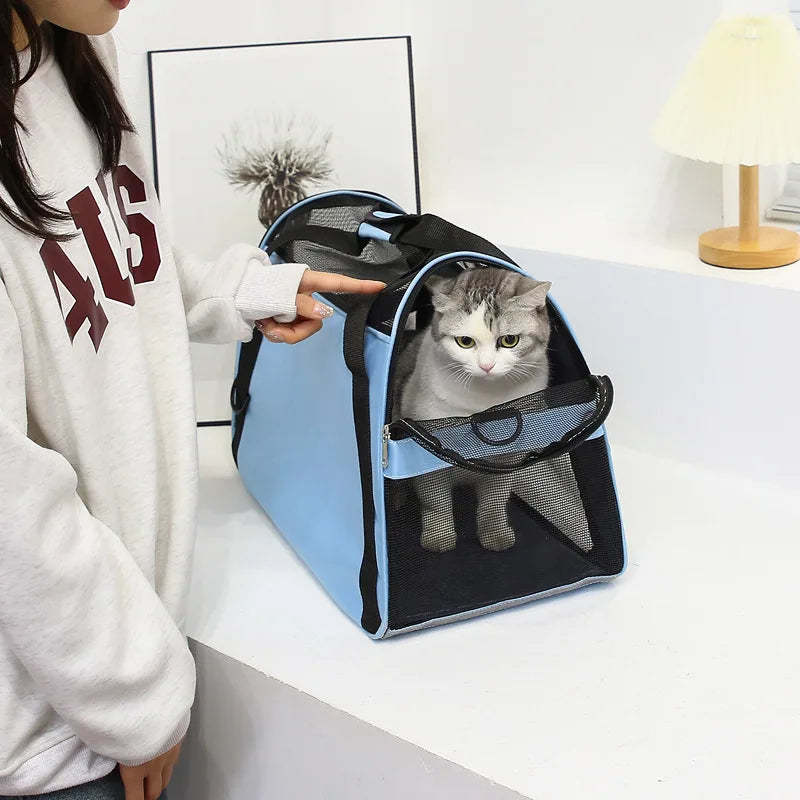 Cat Bags Portable Dog Carrier Bag Mesh Breathable Pet Puppy Travel Bags for Small Dogs Foldable Cats Handbag Bag Transport Bag - Play Paws Toys