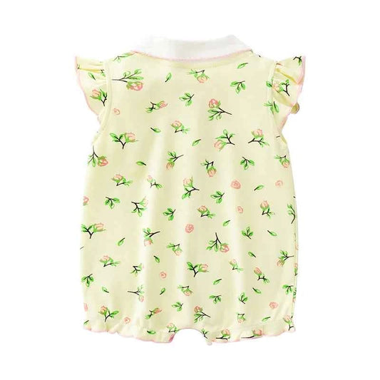 Baby summer clothes, thin newborn girl jumpsuit, full moon princess, hundred days, super cute and stylish summer clothes