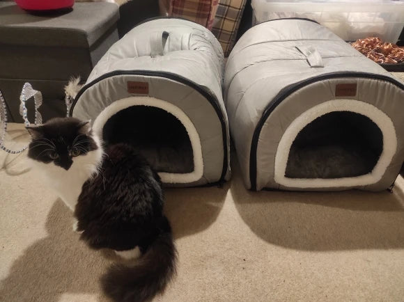 Winter Dog Bed Self-Warming Puppy House Cozy Cat Sleeping Tent Cave Beds Indoor Kitten Nest Kennel Hut for Small Medium Dog Cats