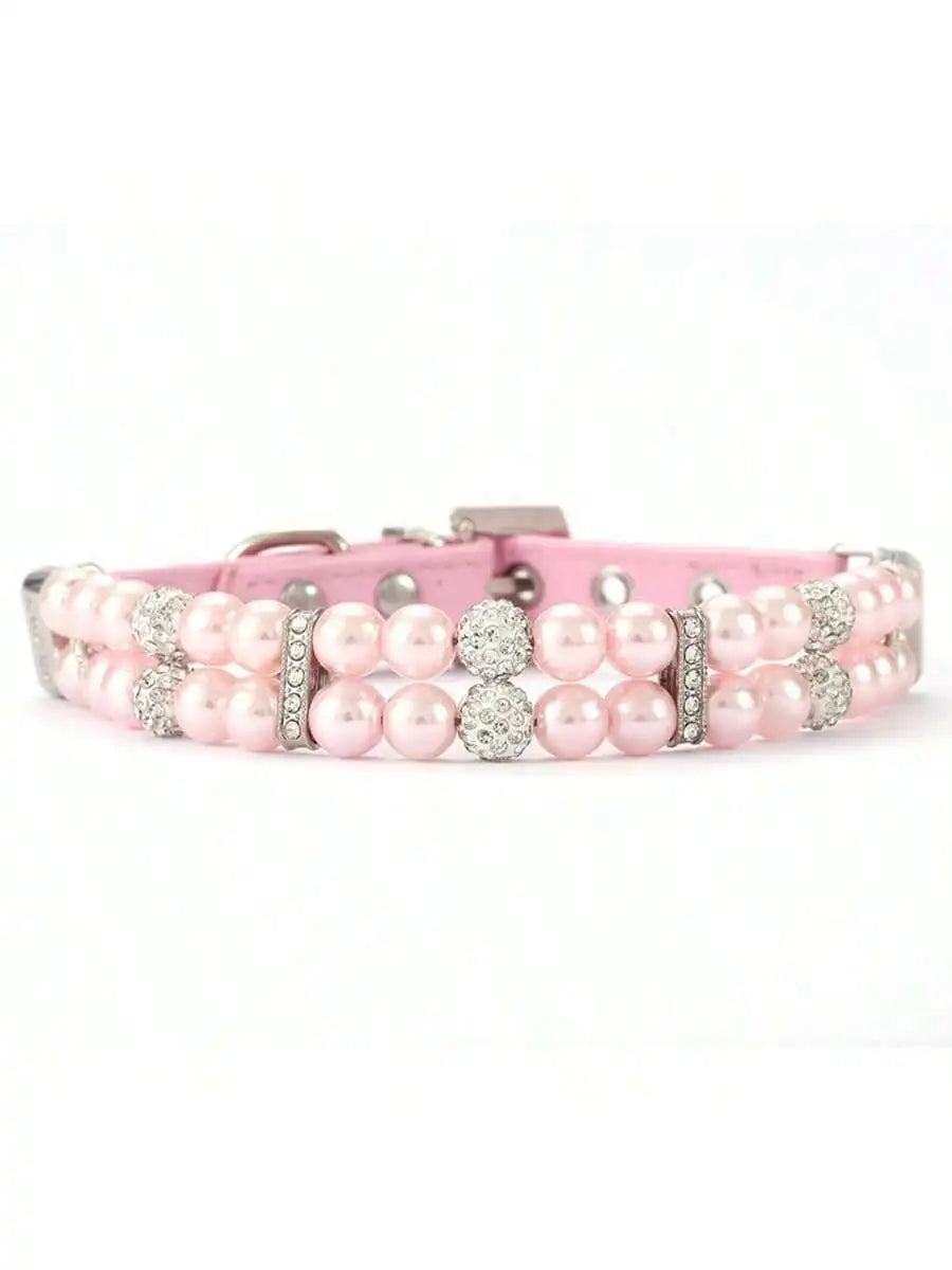 Faux Pearl Pet Collar