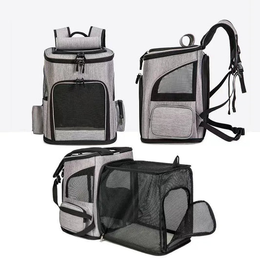 Breathable Pet Cat Carrier Backpack Foldable Pet Carrier Transport Travel Bag Expandable Large Capacity Creative for Cats Dogs - Play Paws Toys