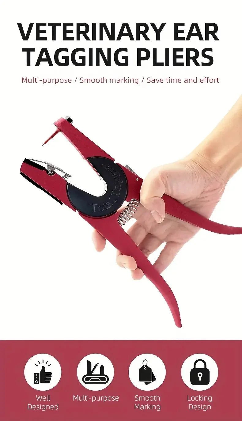 Ear Tag Pliers Livestock Animal Ear Tagging Gun Applicator For Sheep Goat Pig Cattle Rabbit Veterinary Marker Clamp Neddle