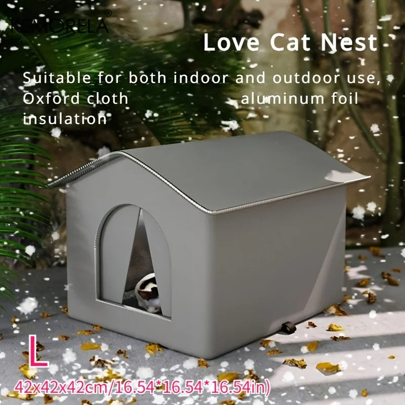 KEMORELA Stray Cat Bed Warmer - 3 Sizes of Comfortable Room-Shaped Shelter for Cats & Dogs, Durable Oxford Cloth, All-Season - Play Paws Toys