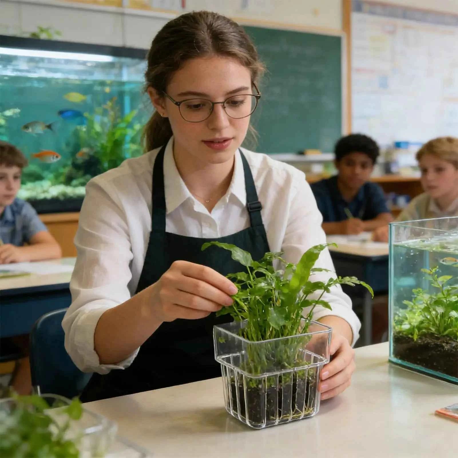 Transparent Hangable Aquarium Plant Holder Pot for Fish Tank Hydroponic System Indoor Workplace Decor Cultivation Decorations