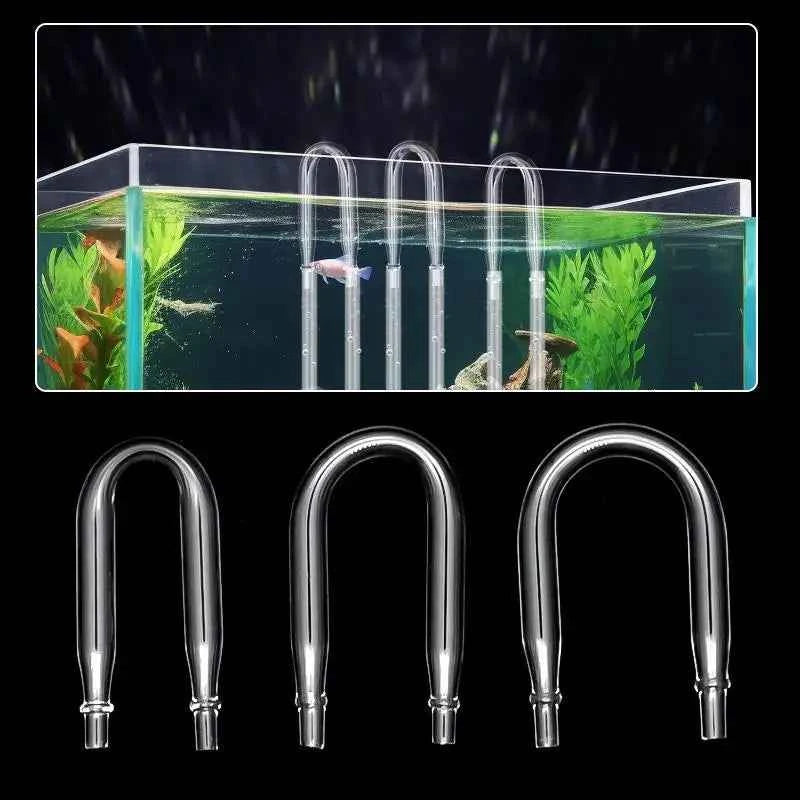 Aquarium Air Pipe Connector U Shaped Pipe Fish Tank Co2 Oxygen Tube Check Valve Glass Tube for Co2 Diffuser Air Pump Accessories