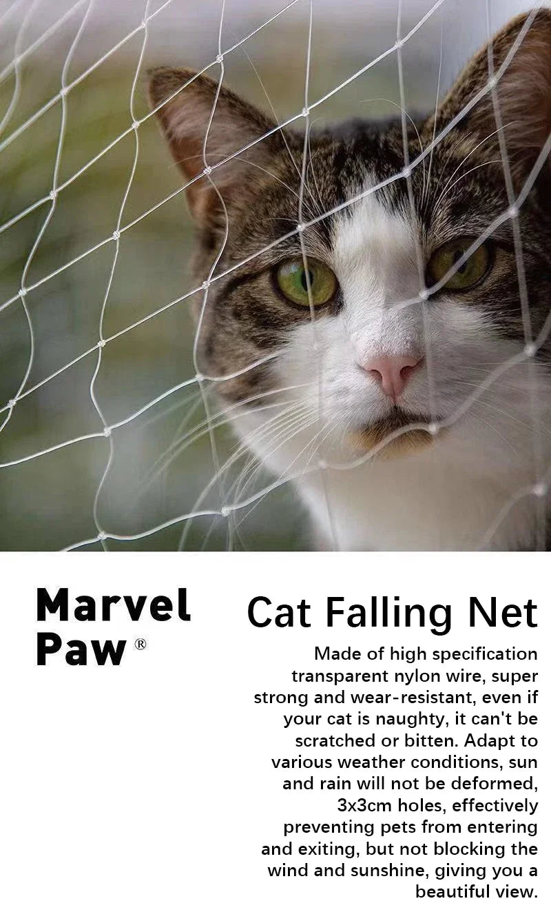 New Pet Protective Cover Cat Dog Net Plastic Nylon Steel Wire Grid Garden Balcony Safety Fall Prevention Netting Pet Products - Play Paws Toys